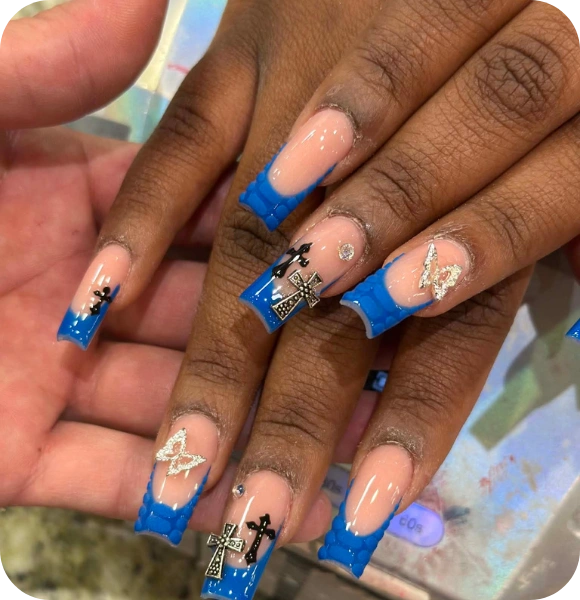 Blue acrylic tip