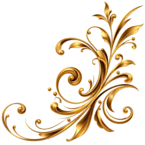 Golden Baroque Floral Corner Flourish