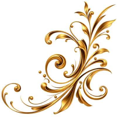 Golden Baroque Floral Corner Flourish